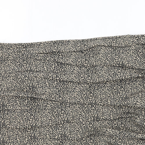 In the Style Womens Brown Animal Print Polyester Maxi Skirt Size 12 Zip - Leopard Pattern