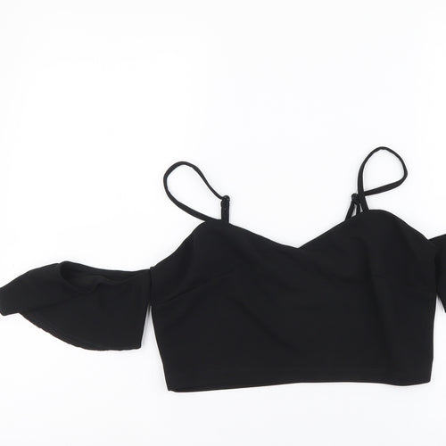 SheIn Womens Black Polyester Cropped Tank Size M Sweetheart
