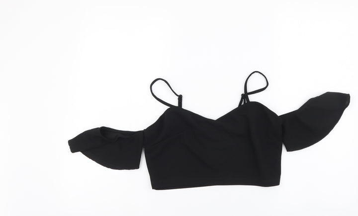 SheIn Womens Black Polyester Cropped Tank Size M Sweetheart