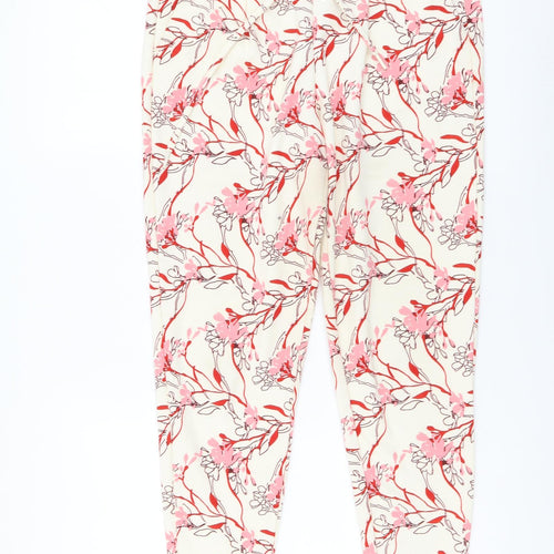 ICHI Womens Multicoloured Floral Polyester Trousers Size S L25 in Regular Drawstring