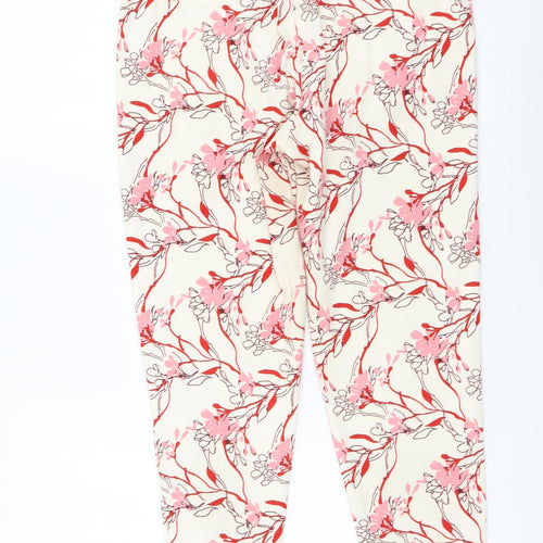 ICHI Womens Multicoloured Floral Polyester Trousers Size S L25 in Regular Drawstring
