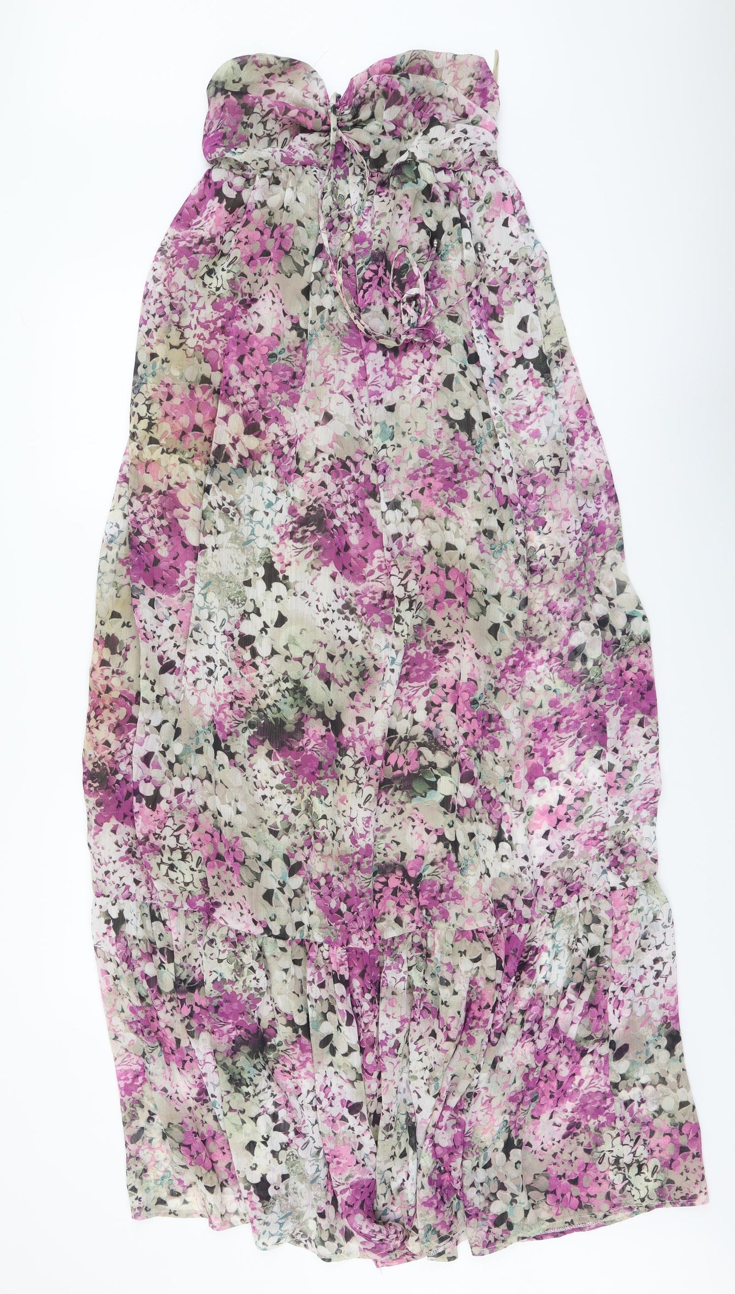MOTIVI Womens Purple Floral Polyester Maxi Size 8 Off the Shoulder Pullover
