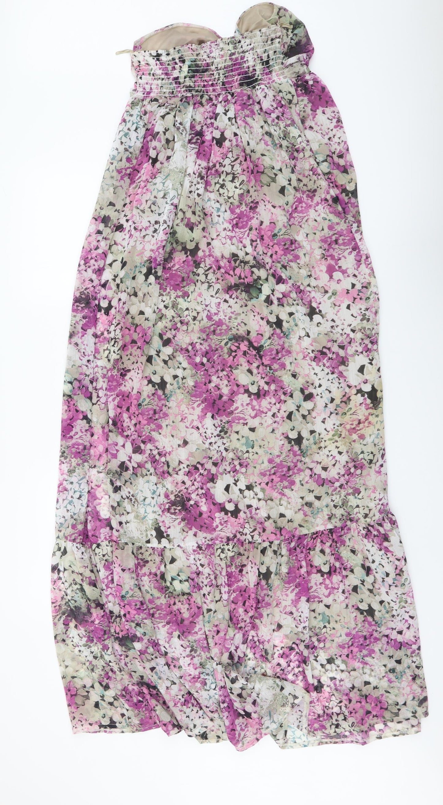 MOTIVI Womens Purple Floral Polyester Maxi Size 8 Off the Shoulder Pullover