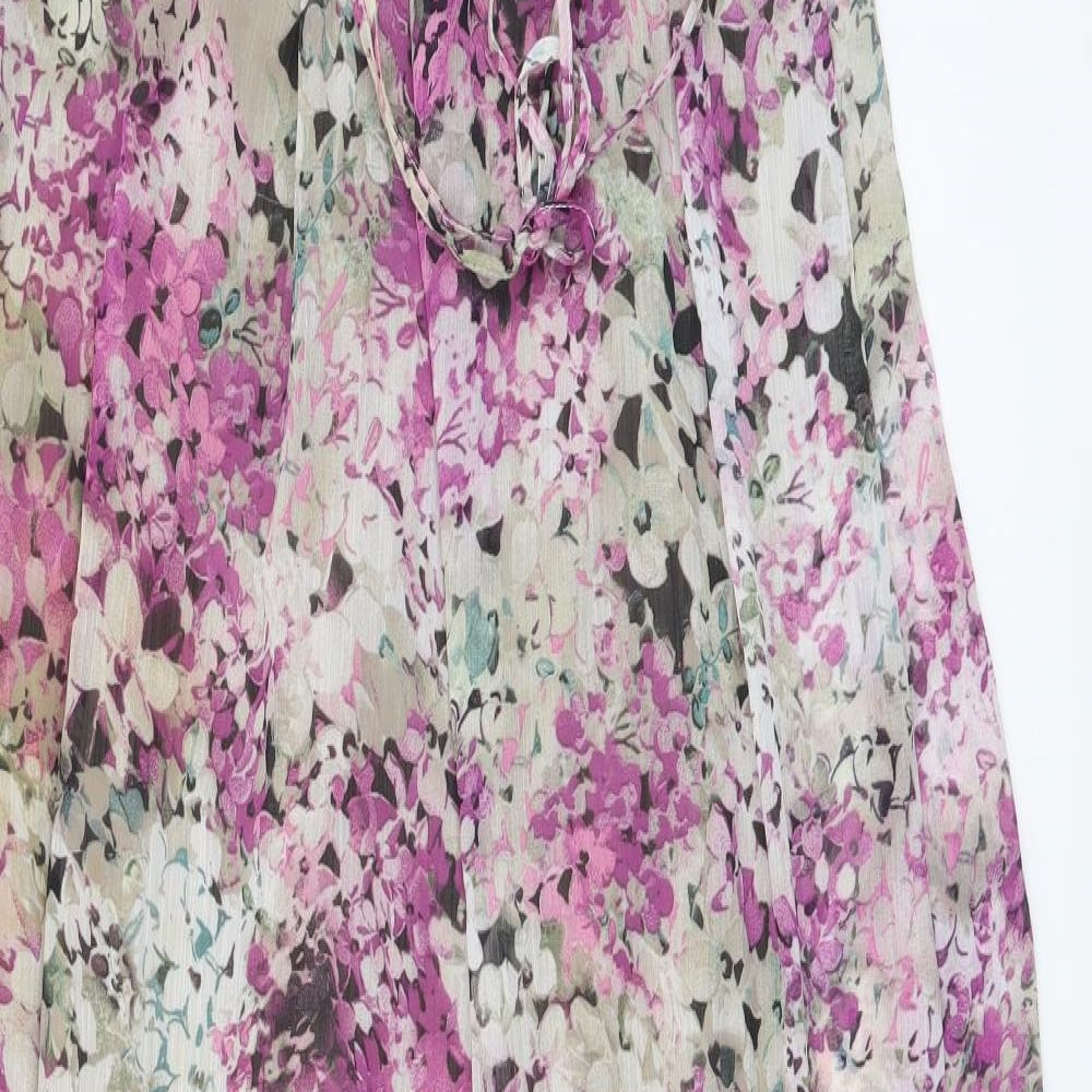 MOTIVI Womens Purple Floral Polyester Maxi Size 8 Off the Shoulder Pullover