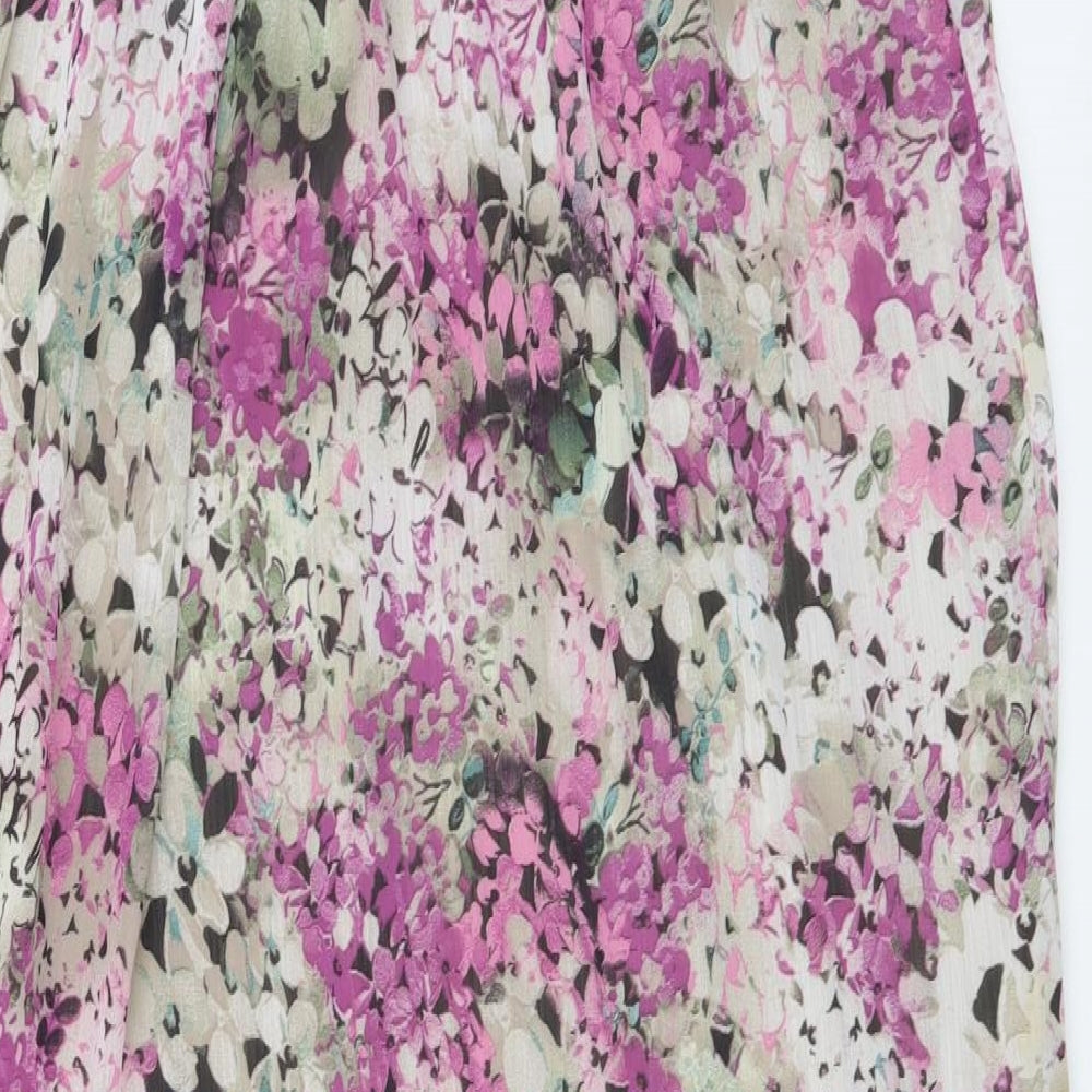 MOTIVI Womens Purple Floral Polyester Maxi Size 8 Off the Shoulder Pullover