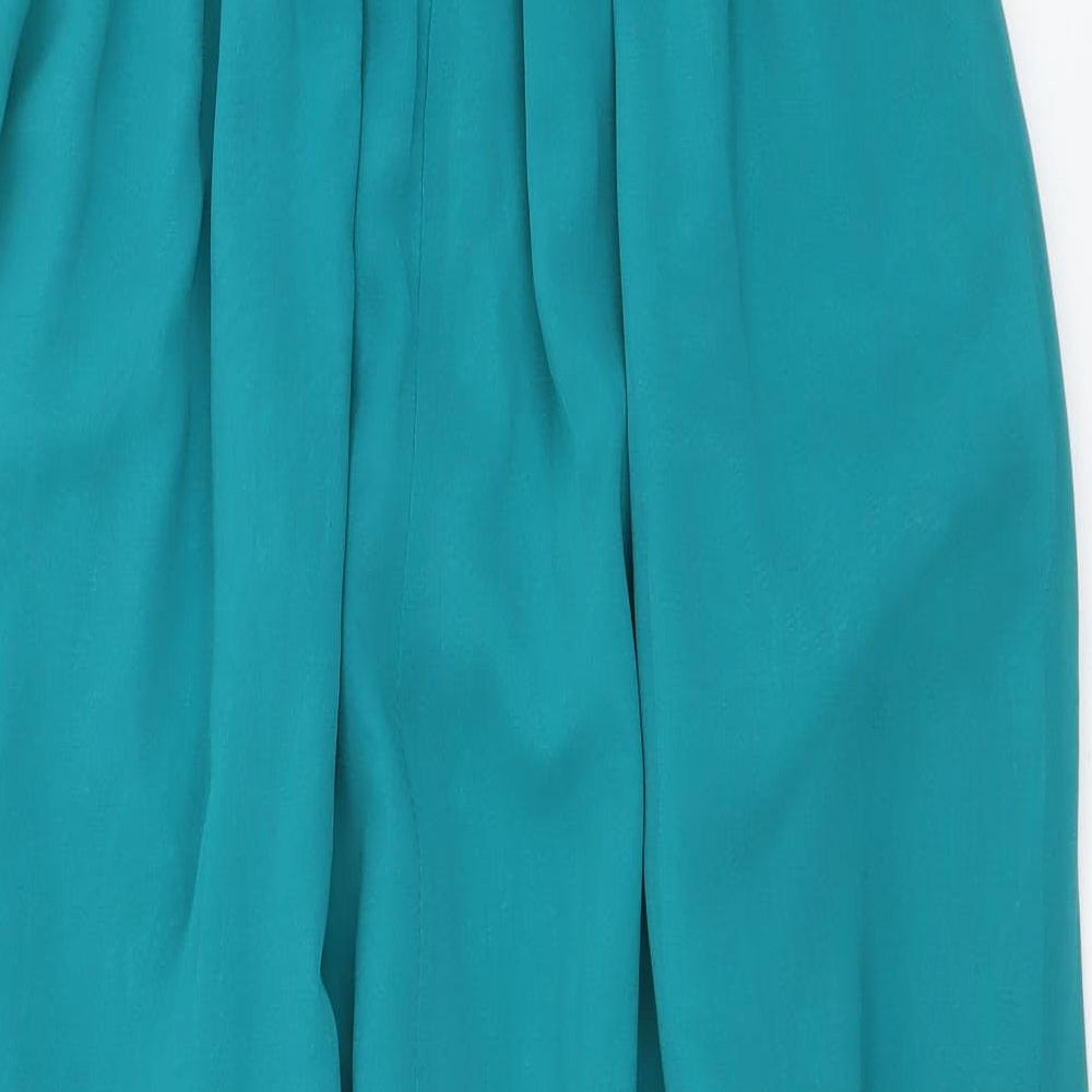 Little Mistress Womens Green Polyester Ball Gown Size 14 Round Neck Pullover