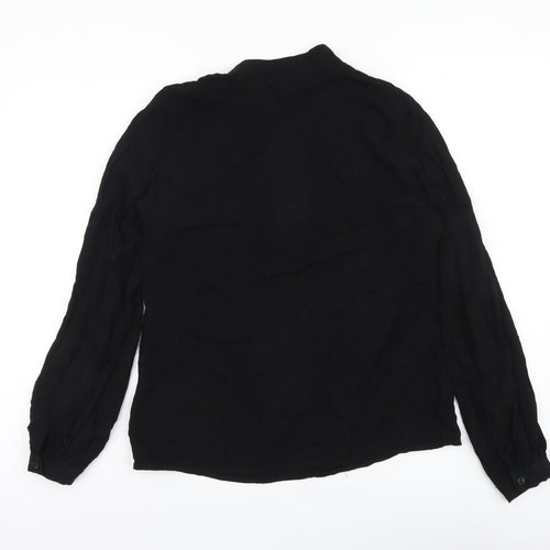 Cooperative Womens Black Polyester Basic Blouse Size M Mock Neck