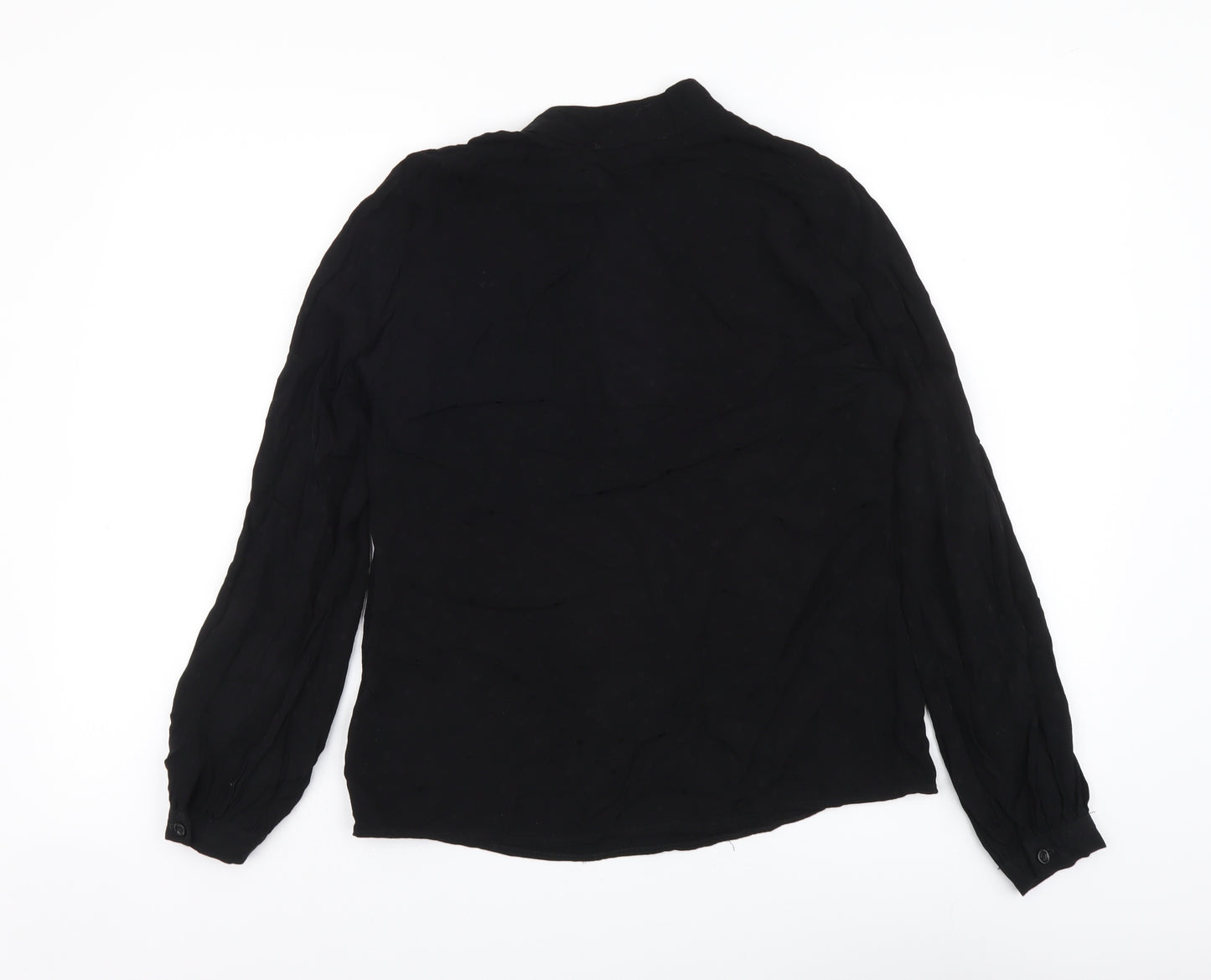 Cooperative Womens Black Polyester Basic Blouse Size M Mock Neck
