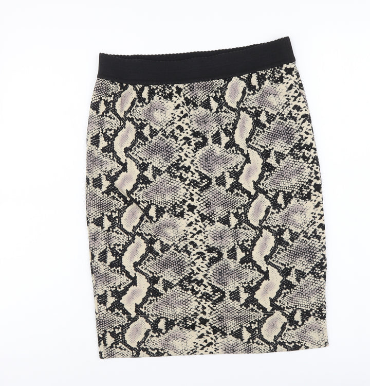 In Wear Womens Brown Animal Print Polyester Straight & Pencil Skirt Size XS - Snake Pattern