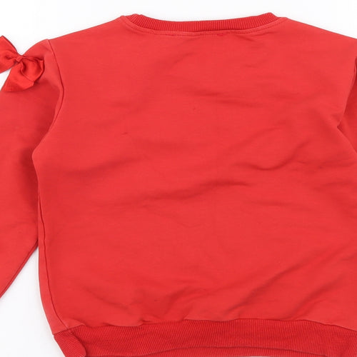 KCL London Girls Red Polyester Pullover Sweatshirt Size 6 Years Pullover
