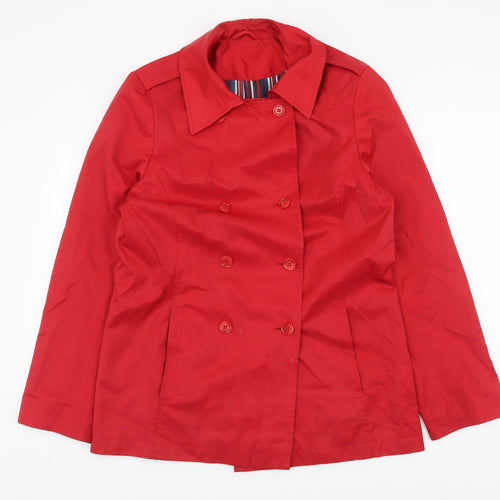 Dorothy Perkins Womens Red Pea Coat Coat Size 12 Button
