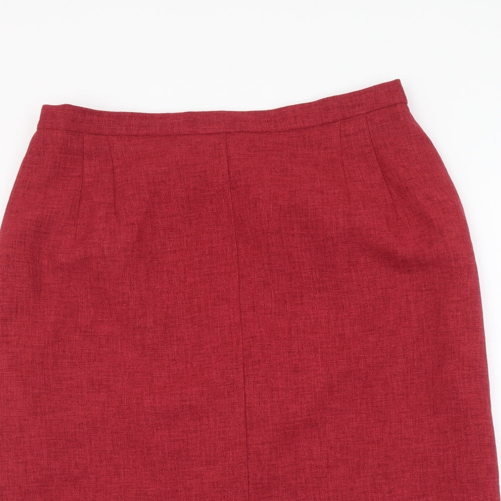 Eastex Womens Red Polyester Straight & Pencil Skirt Size 14 Zip