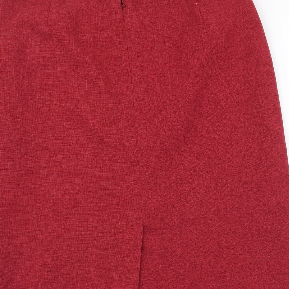 Eastex Womens Red Polyester Straight & Pencil Skirt Size 14 Zip