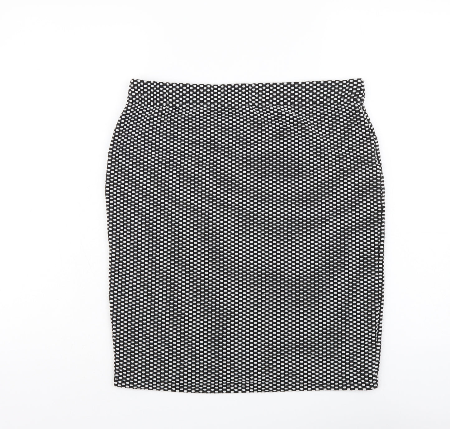 M&Co Womens Black Geometric Polyester Straight & Pencil Skirt Size 12