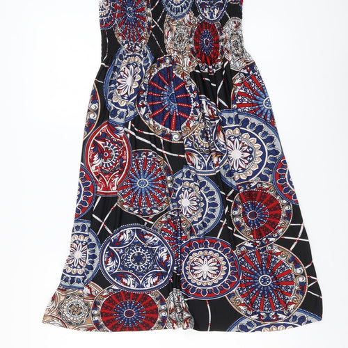 Dabutong Womens Multicoloured Geometric Polyester A-Line Size L Off the Shoulder Pullover