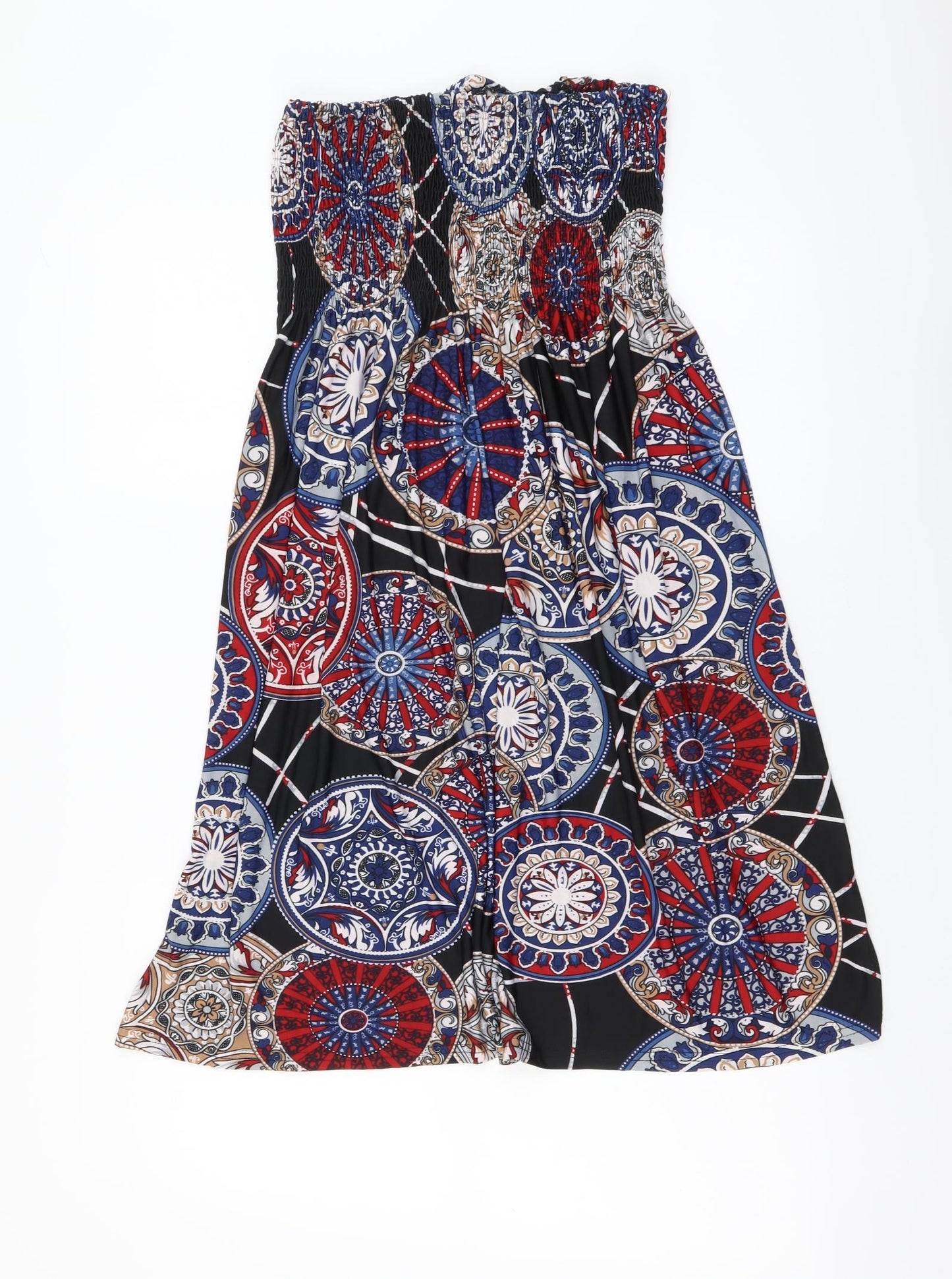 Dabutong Womens Multicoloured Geometric Polyester A-Line Size L Off the Shoulder Pullover