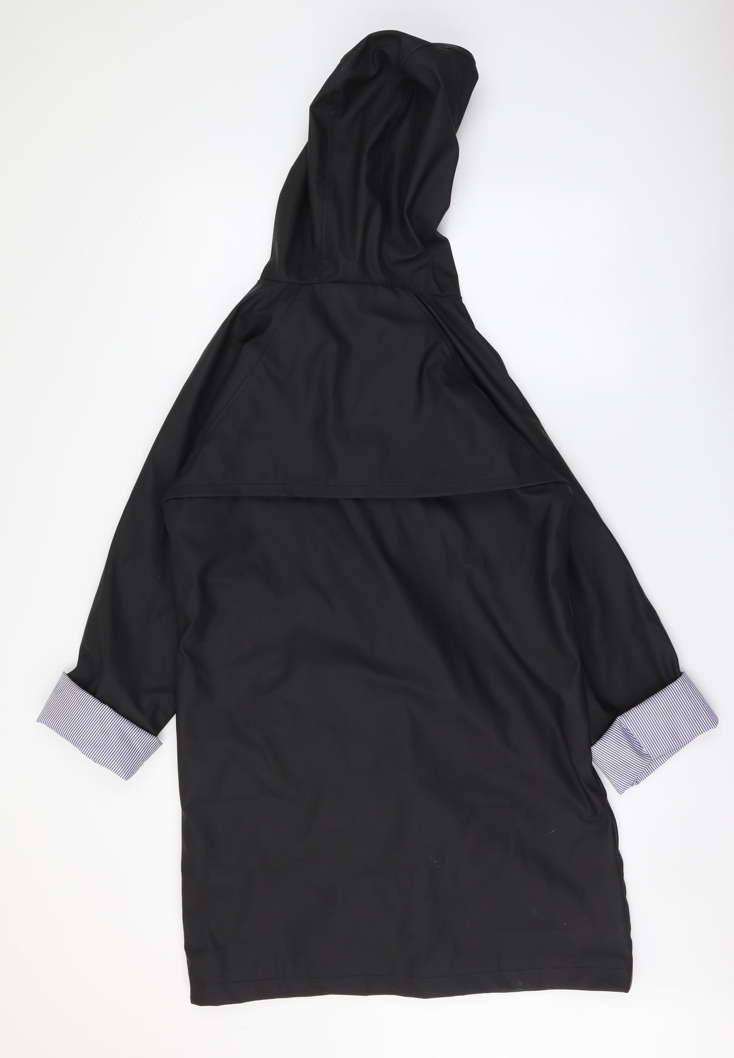 Coast Womens Black Rain Coat Coat Size 12 Zip