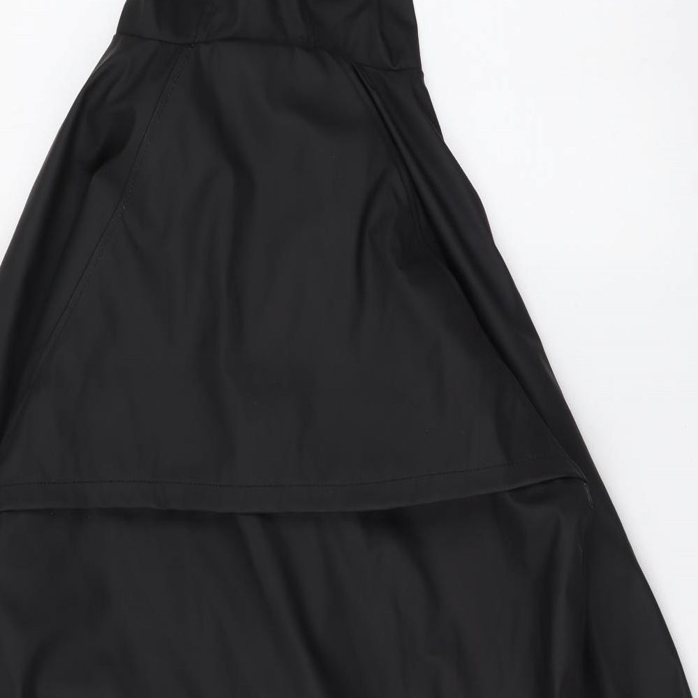 Coast Womens Black Rain Coat Coat Size 12 Zip