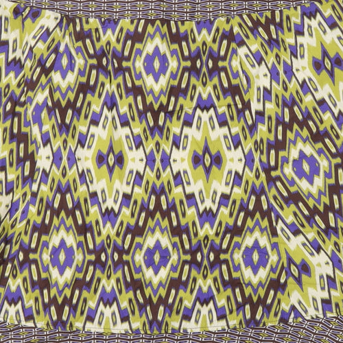 Maine Womens Multicoloured Geometric Cotton A-Line Skirt Size 16 Zip