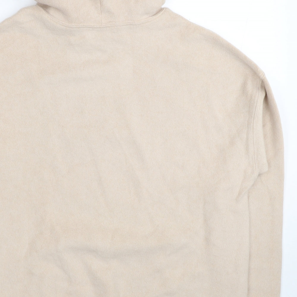 The Happiest Fox Womens Beige Polyester Pullover Hoodie Size M Pullover - Happy Racoon & Fox