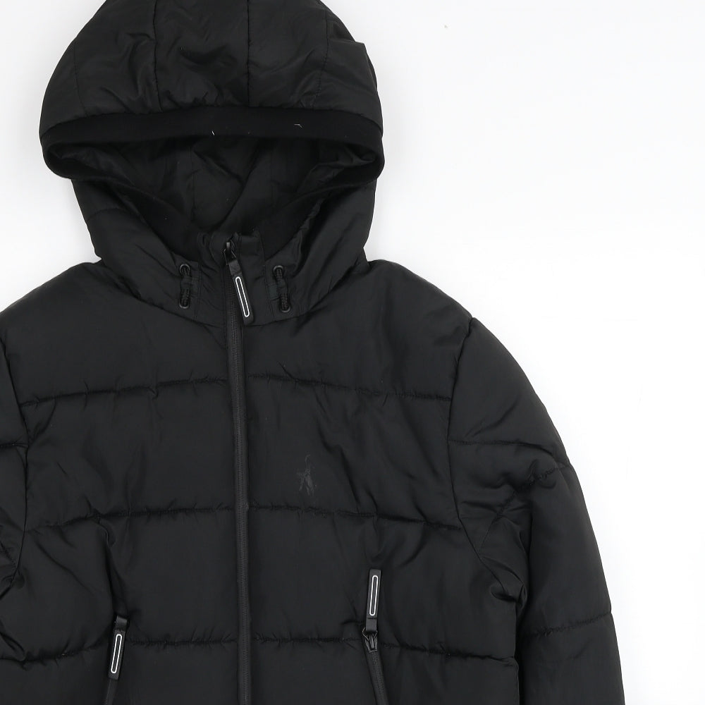 Primark Boys Black Puffer Jacket Coat Size 13-14 Years Zip