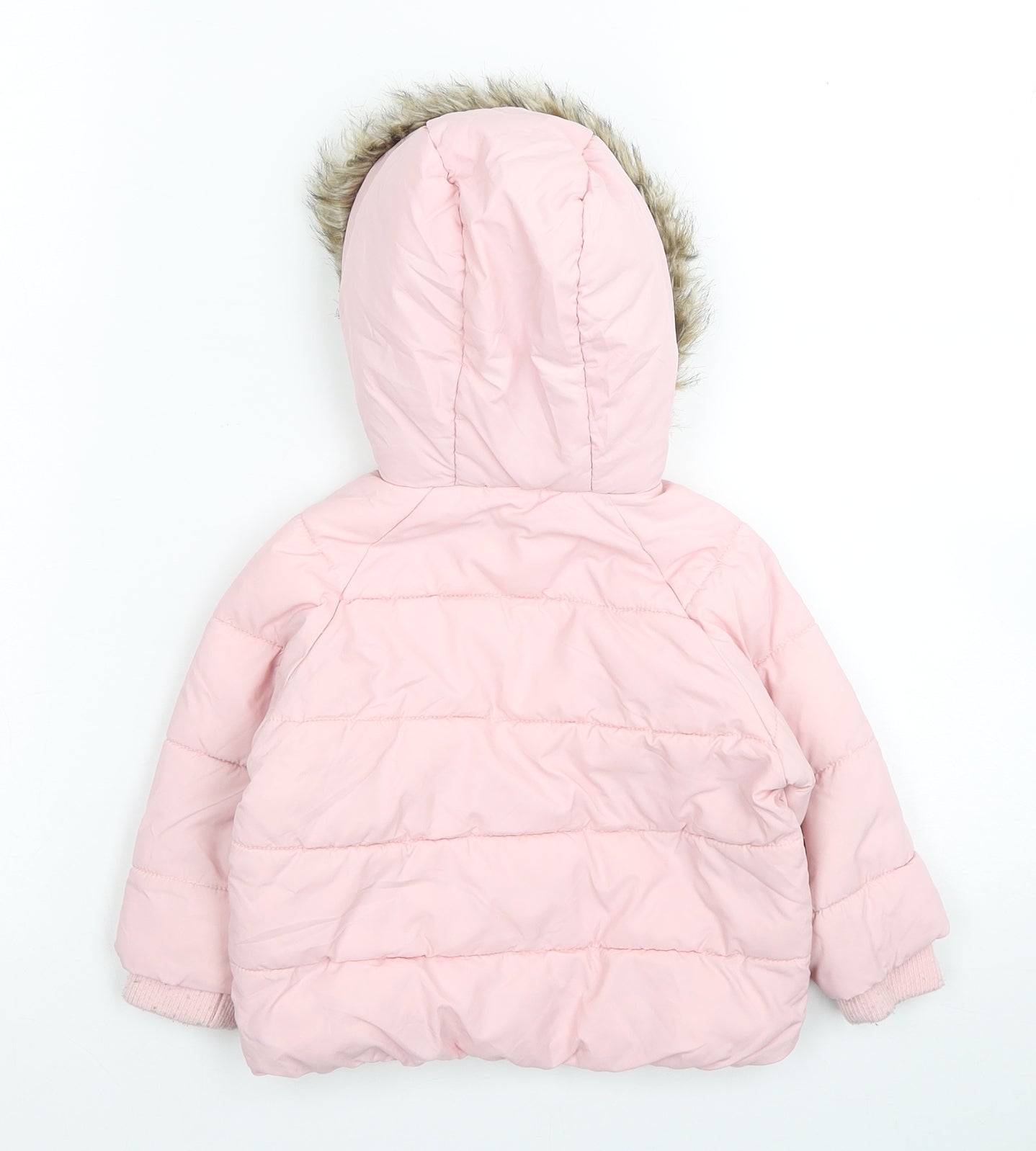 McKenzie Girls Pink Puffer Jacket Coat Size 6-9 Months Zip