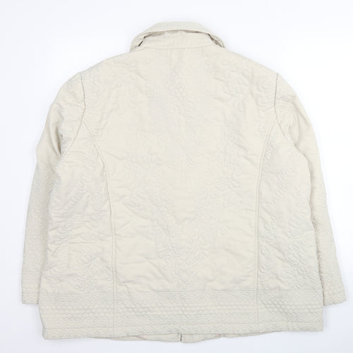 Eastex Womens Beige Geometric Quilted Coat Size 20 Zip