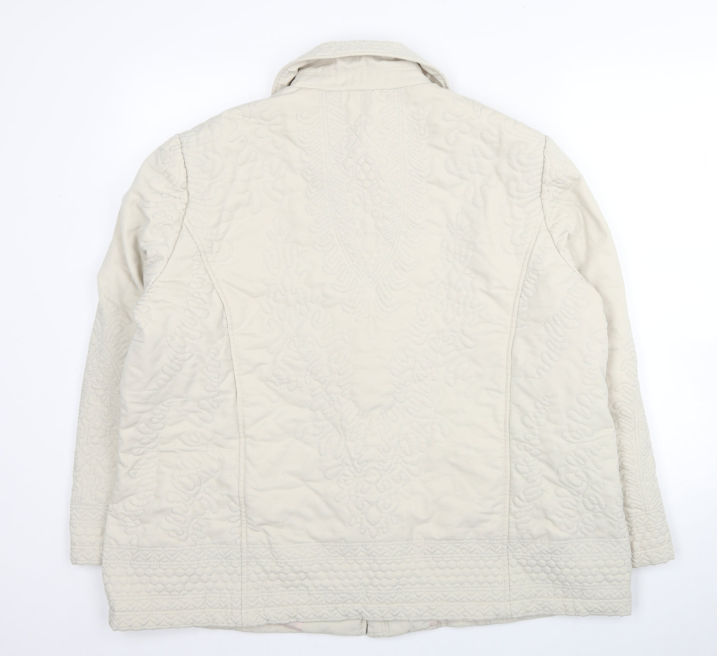Eastex Womens Beige Geometric Quilted Coat Size 20 Zip