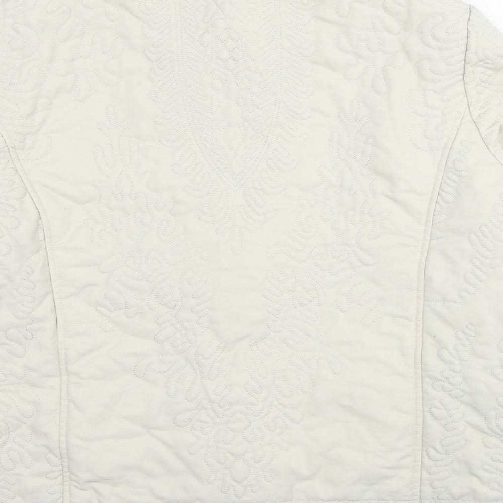 Eastex Womens Beige Geometric Quilted Coat Size 20 Zip