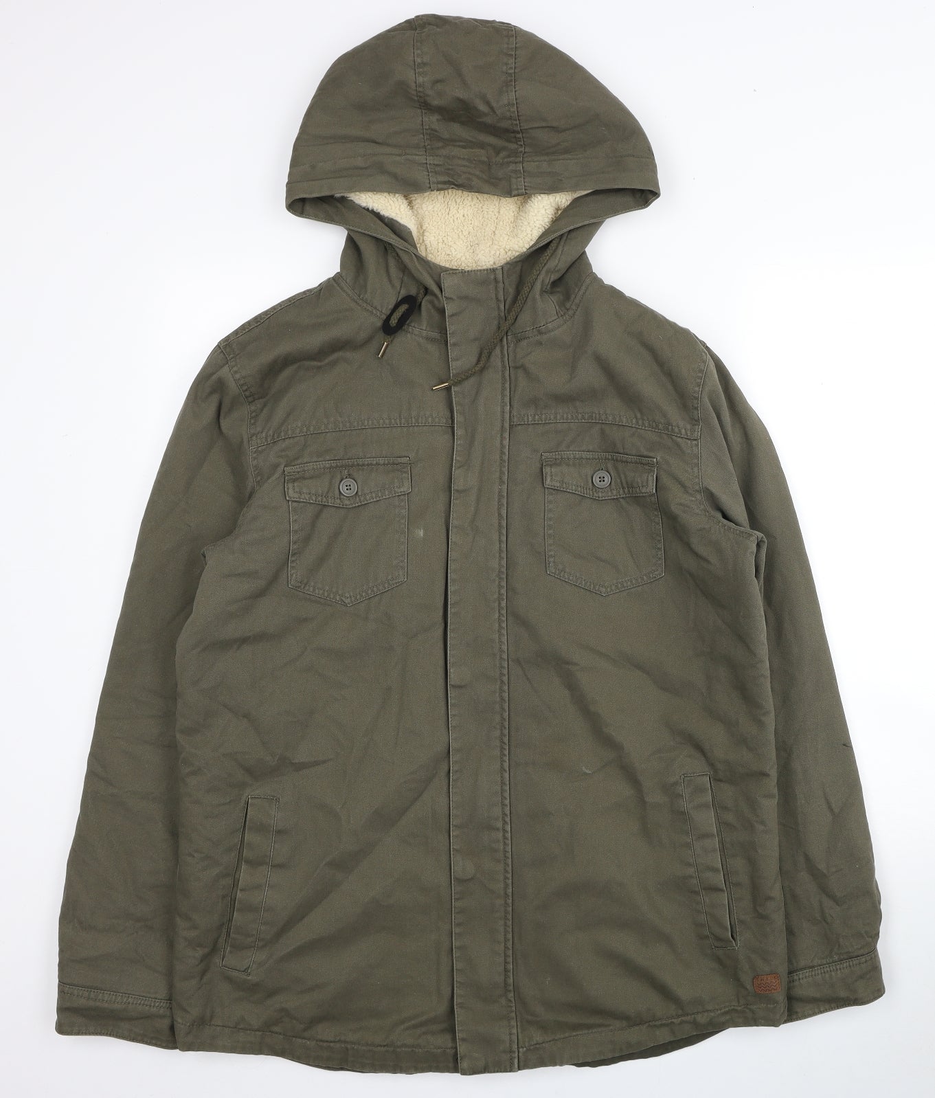 Swell Mens Green Overcoat Coat Size M Zip