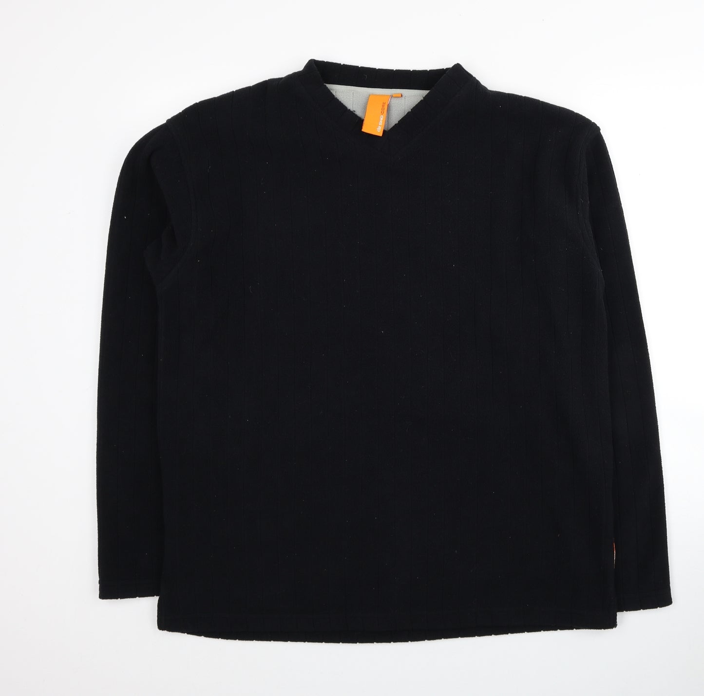 Dssno-Core Mens Black Polyester Pullover Sweatshirt Size M - Ribbed