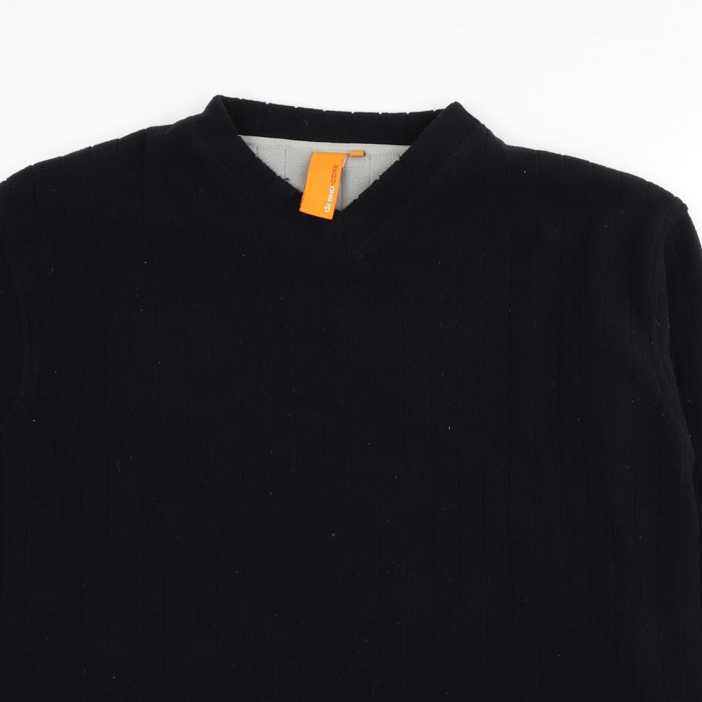 Dssno-Core Mens Black Polyester Pullover Sweatshirt Size M - Ribbed