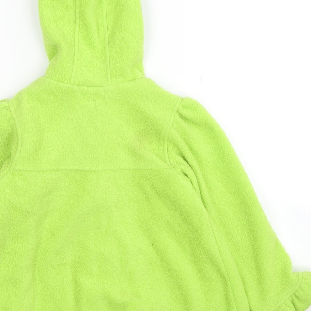 Marks and Spencer Girls Green Pea Coat Coat Size 4-5 Years Zip - Flowers