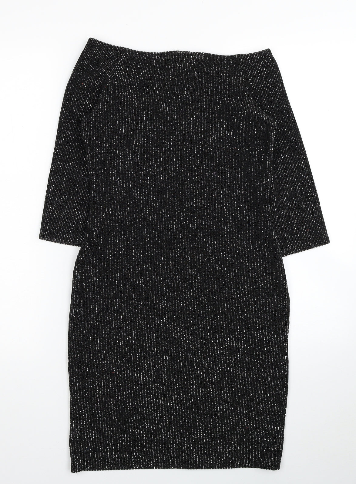 Candy Girls Black Polyester Pencil Dress Size 15 Years Off the Shoulder Zip
