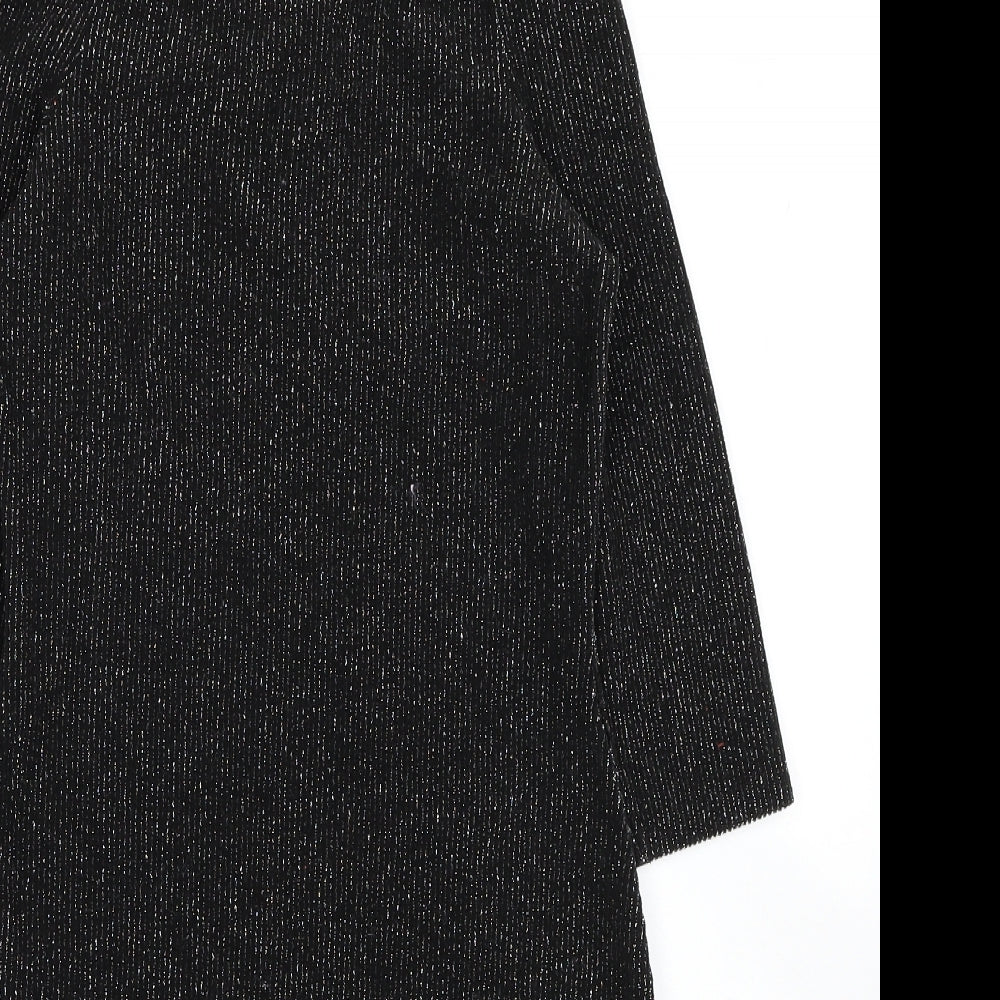 Candy Girls Black Polyester Pencil Dress Size 15 Years Off the Shoulder Zip