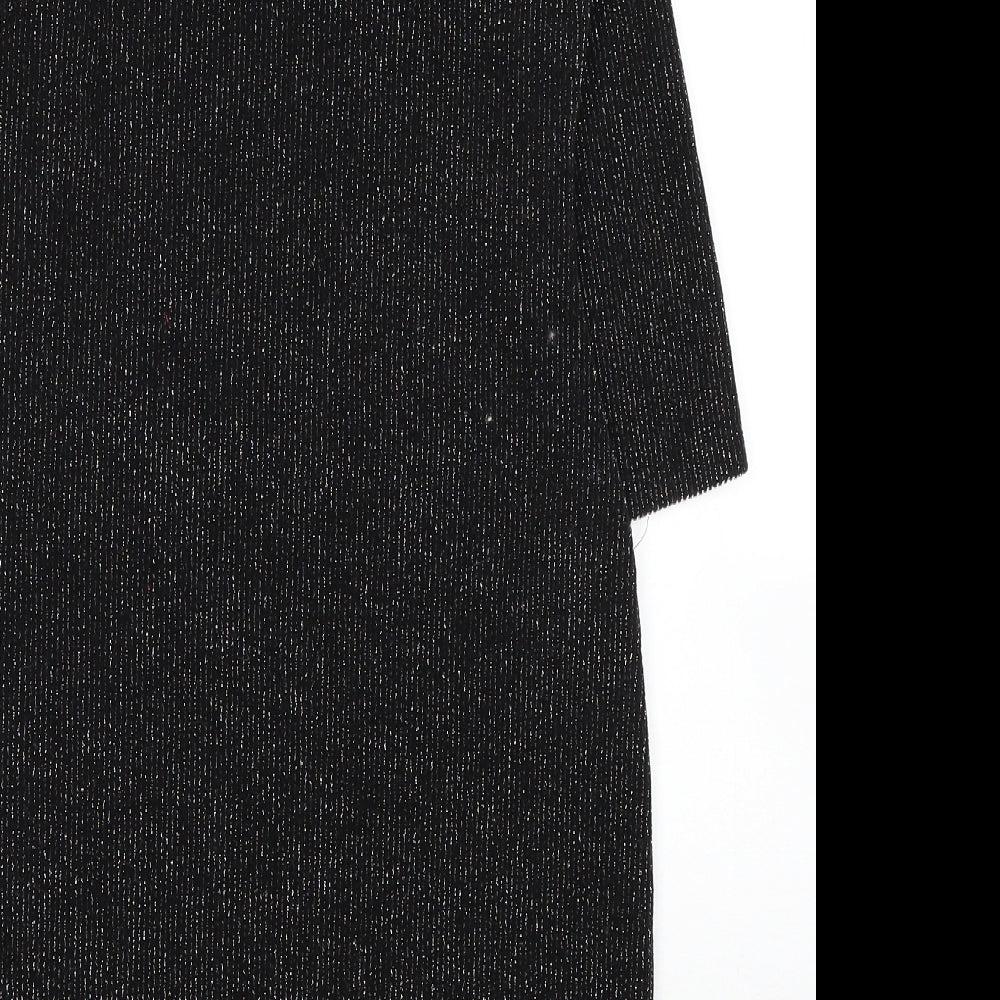 Candy Girls Black Polyester Pencil Dress Size 15 Years Off the Shoulder Zip