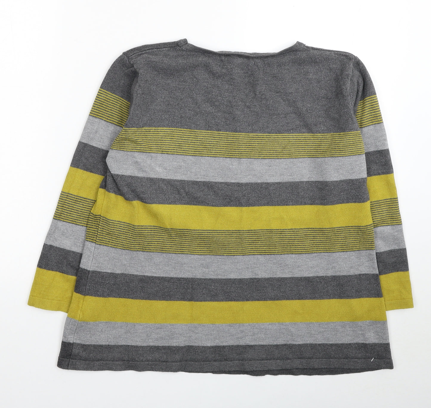 Chianri Womens Multicoloured Scoop Neck Striped Viscose Pullover Jumper Size L