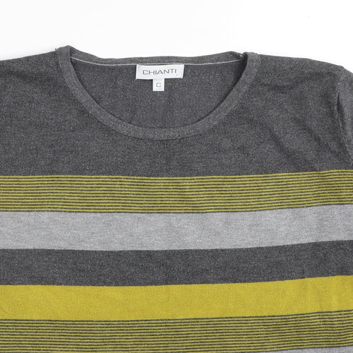 Chianri Womens Multicoloured Scoop Neck Striped Viscose Pullover Jumper Size L