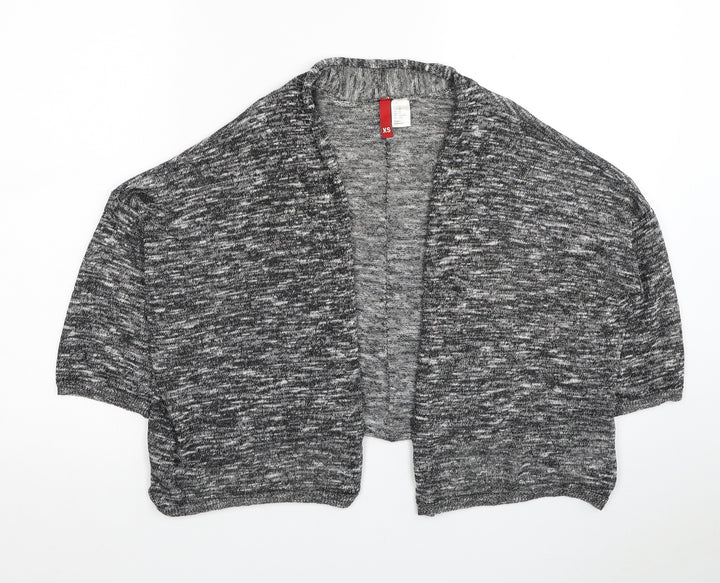H&M Womens Grey V-Neck Viscose Cardigan Jumper Size XS