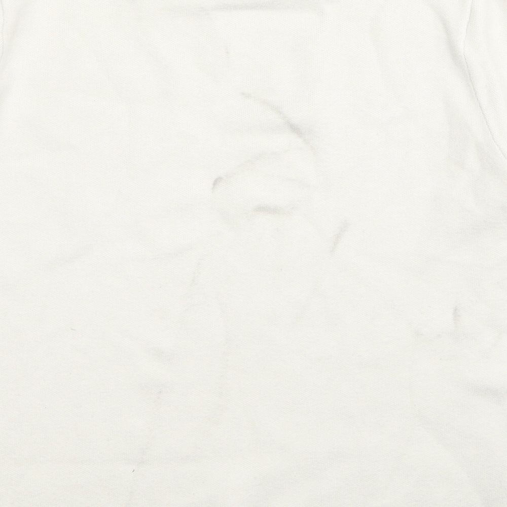 Zara Womens White Round Neck Viscose Pullover Jumper Size M