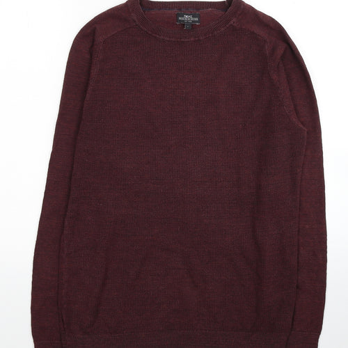 NEXT Mens Red Round Neck Cotton Pullover Jumper Size S