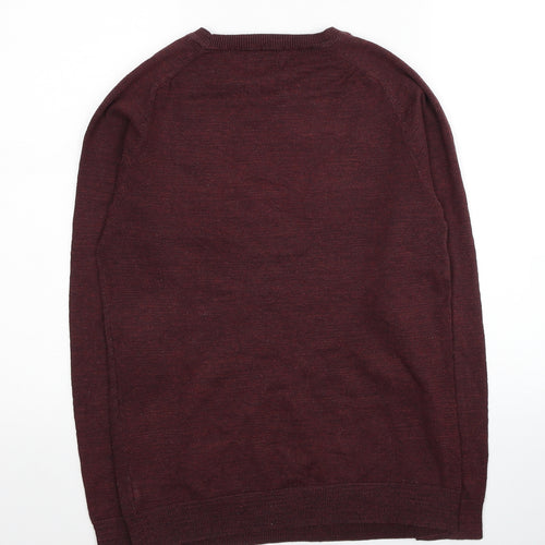 NEXT Mens Red Round Neck Cotton Pullover Jumper Size S
