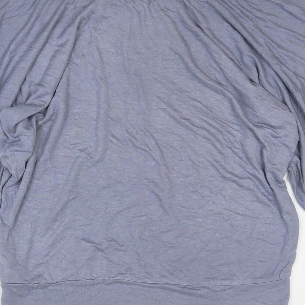 South Womens Blue Viscose Basic T-Shirt Size 10 Boat Neck