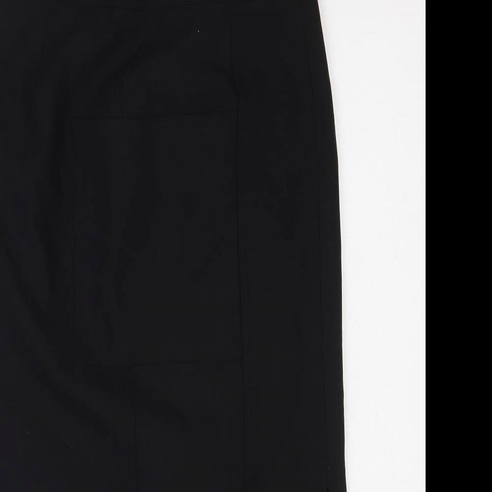 Marks and Spencer Womens Black Polyester Straight & Pencil Skirt Size 10 Zip