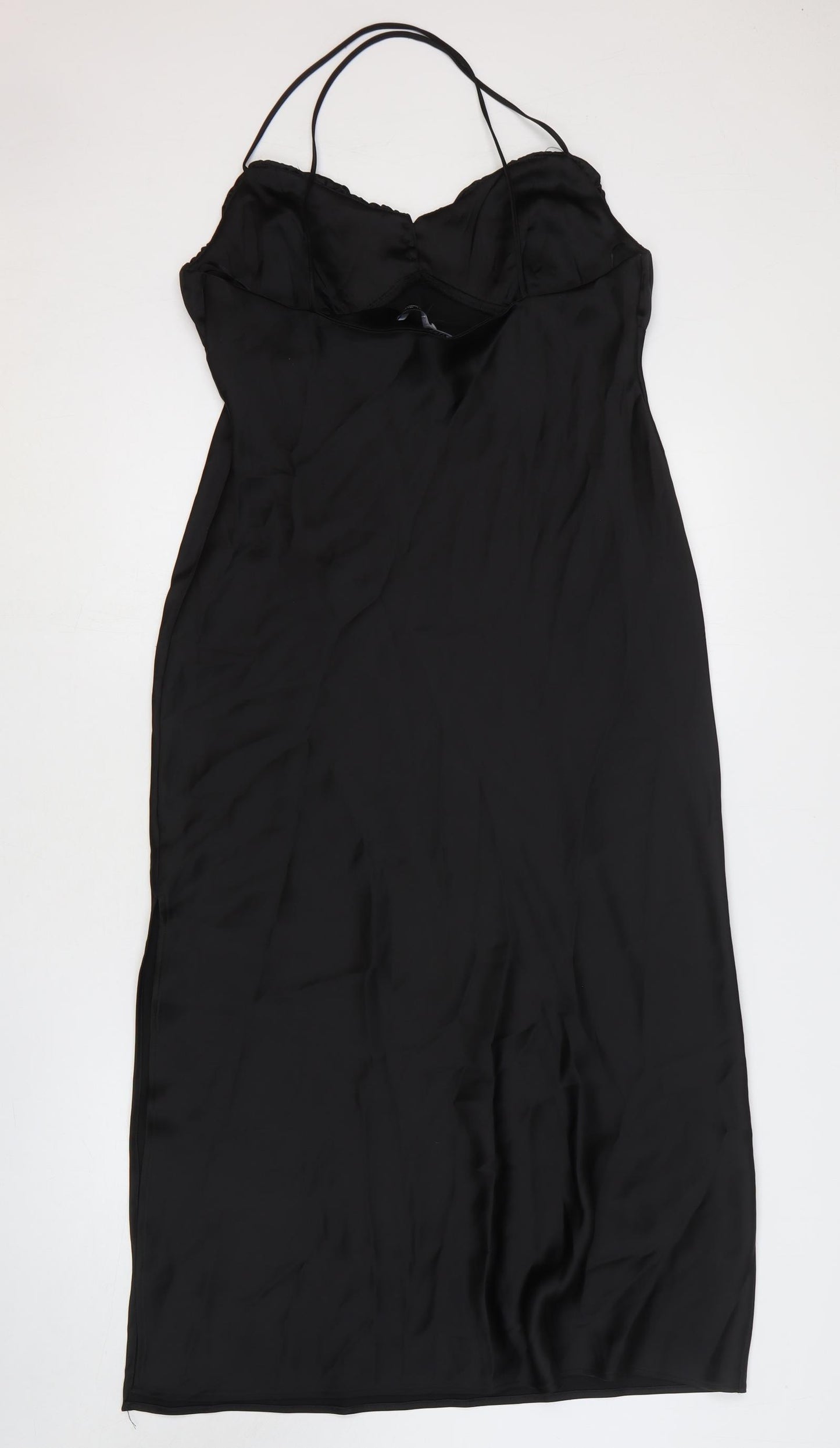 Zara Womens Black Polyester Maxi Size L Sweetheart Pullover