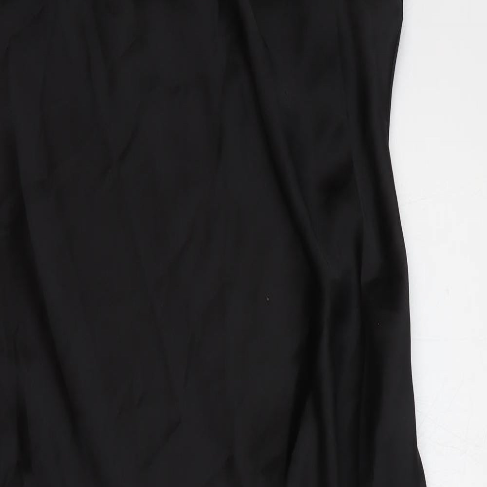Zara Womens Black Polyester Maxi Size L Sweetheart Pullover