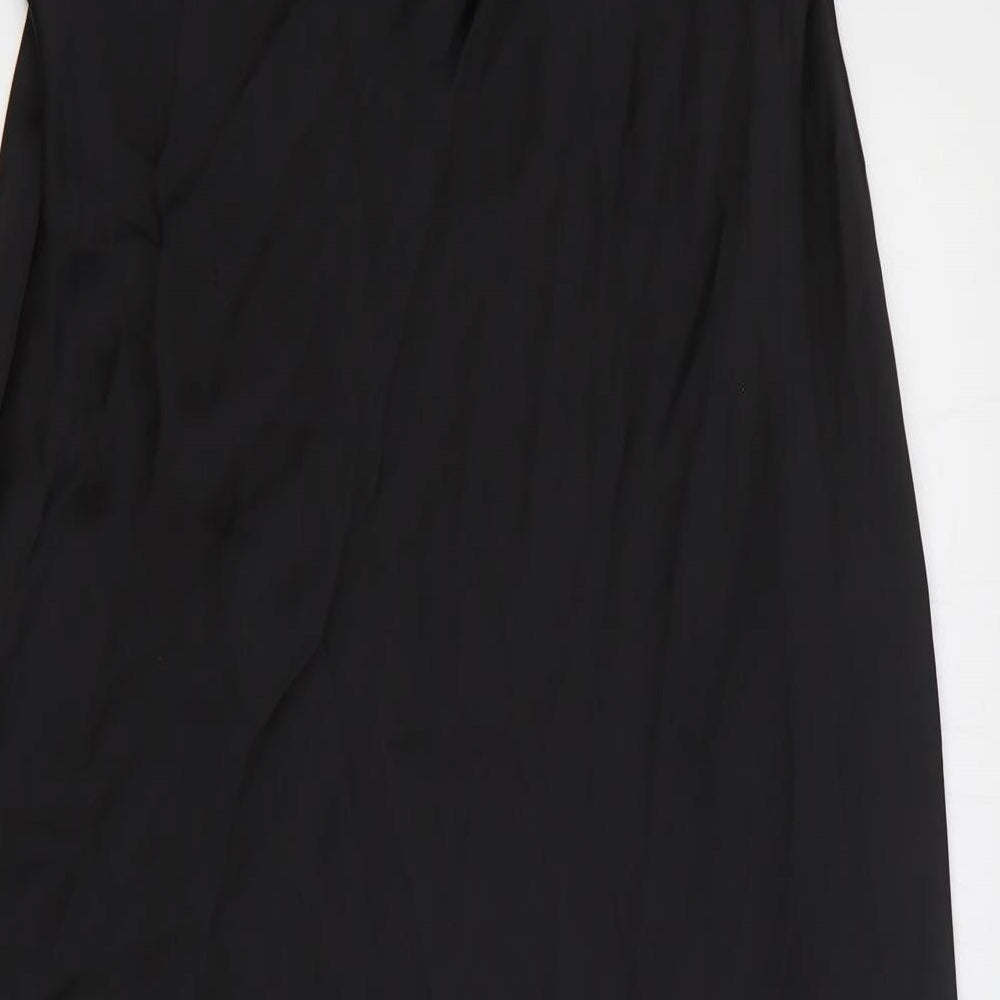 Zara Womens Black Polyester Maxi Size L Sweetheart Pullover