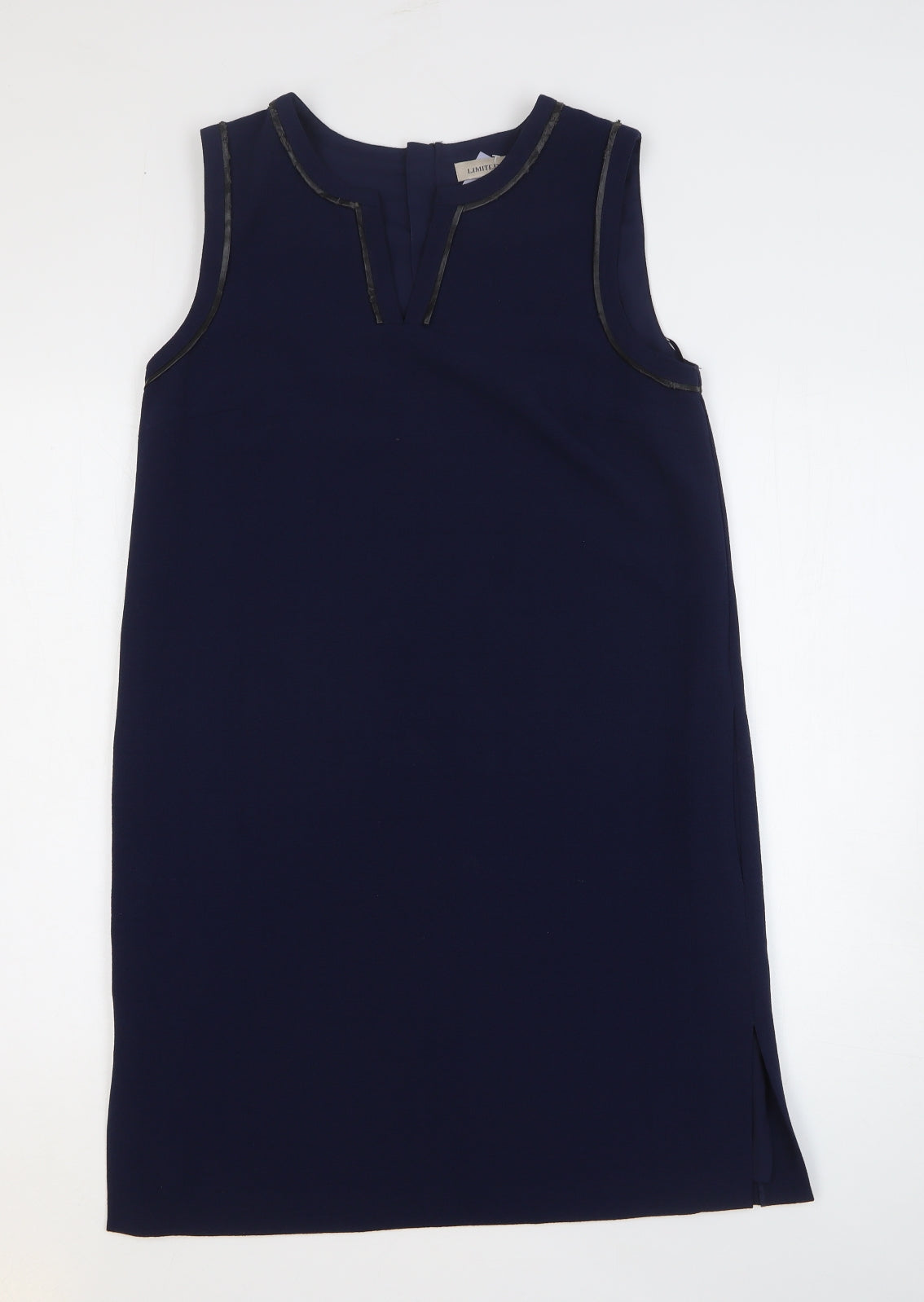 Marks and Spencer Womens Blue Polyester Tank Dress Size 12 V-Neck Zip