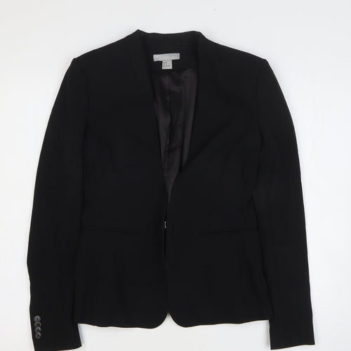 H&M Womens Black Jacket Blazer Size 10 Buckle