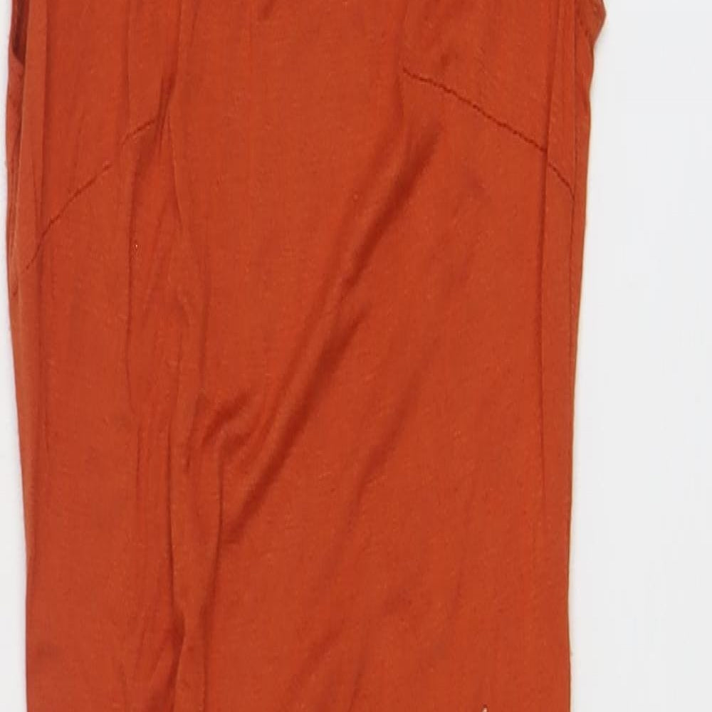 Atmosphere Womens Orange Viscose Slip Dress Size 6 Off the Shoulder Pullover